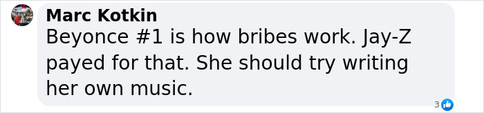 A comment expressing outrage over Taylor Swift's #2 ranking in Billboard popstar list. A comment expressing outrage over Taylor Swift's #2 ranking in Billboard popstar list.