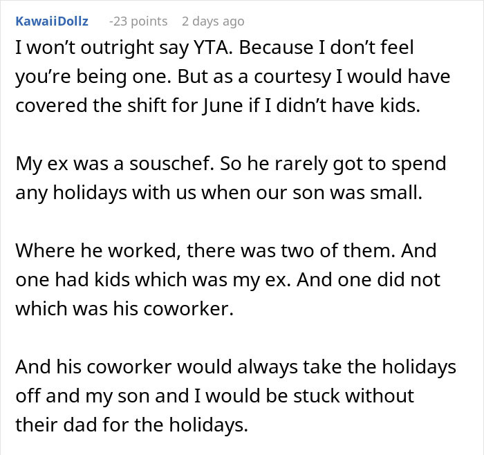 Mom Wants Coworker To Cover Her On Holiday Because She Doesn’t Have Kids, Gets A Reality Check Mom Wants Coworker To Cover Her On Holiday Because She Doesn’t Have Kids, Gets A Reality Check