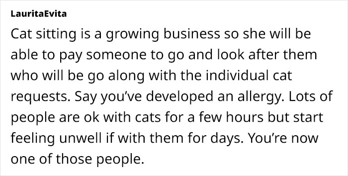 Woman Assumes Sis Will Look After Her 4 Cats While She's On Holiday, But She Doesn't Want To Woman Assumes Sis Will Look After Her 4 Cats While She's On Holiday, But She Doesn't Want To