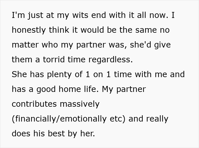 6YO Daughter Keeps Disrespecting Mom’s Long-Term Partner, She Feels Desperate 6YO Daughter Keeps Disrespecting Mom’s Long-Term Partner, She Feels Desperate