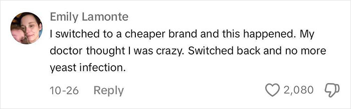 Woman Was At A Loss As To What Gave Her Chronic Yeast Infections Until She Took A Look At Her TP Woman Was At A Loss As To What Gave Her Chronic Yeast Infections Until She Took A Look At Her TP