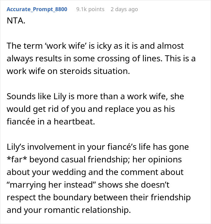“I Wanted To Scream”: Bride Is Sick Of Fiancé’s “Work Wife” Interfering With Their Relationship “I Wanted To Scream”: Bride Is Sick Of Fiancé’s “Work Wife” Interfering With Their Relationship