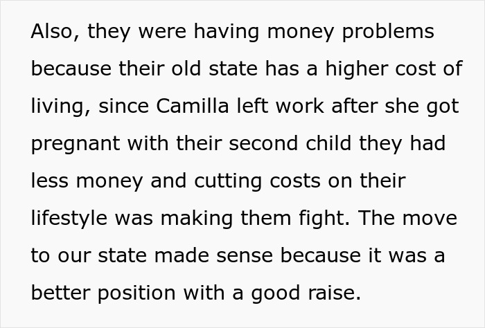Text reveals details about financial struggles and lifestyle changes due to h**h cost of living and job relocation. Text reveals details about financial struggles and lifestyle changes due to h**h cost of living and job relocation.