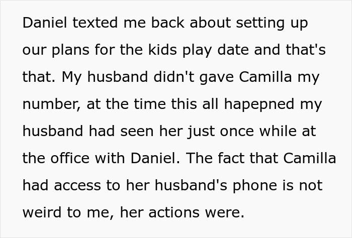Text message exchange about kids' play date involving a husband, revealing unexpected access to his phone. Text message exchange about kids' play date involving a husband, revealing unexpected access to his phone.