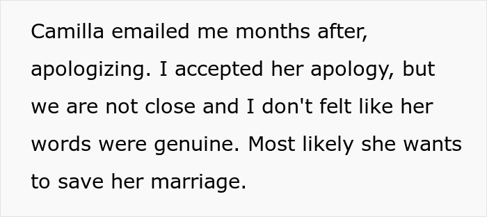 Text image about a woman's email apology to save her marriage after infidelity. Text image about a woman's email apology to save her marriage after infidelity.