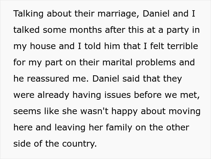 Text about marriage discussion between Daniel and another person at a party. Text about marriage discussion between Daniel and another person at a party.