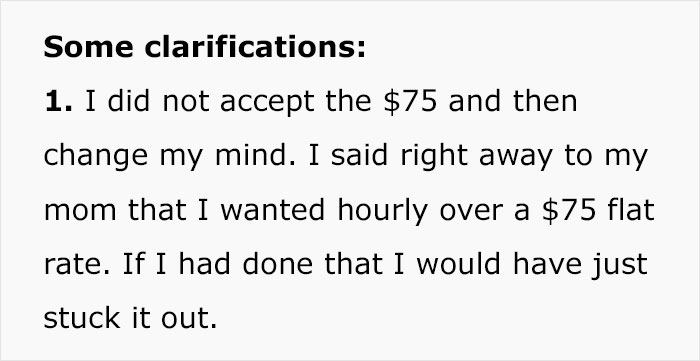 Text explaining daughter's decision on charging parents for Christmas cookies. Text explaining daughter's decision on charging parents for Christmas cookies.