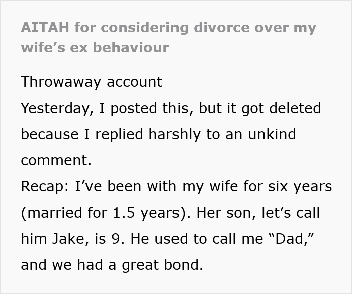 Wife Doesn’t Believe Husband When He Says Her Ex Is A Lying Jerk, He Considers Divorce Wife Doesn’t Believe Husband When He Says Her Ex Is A Lying Jerk, He Considers Divorce