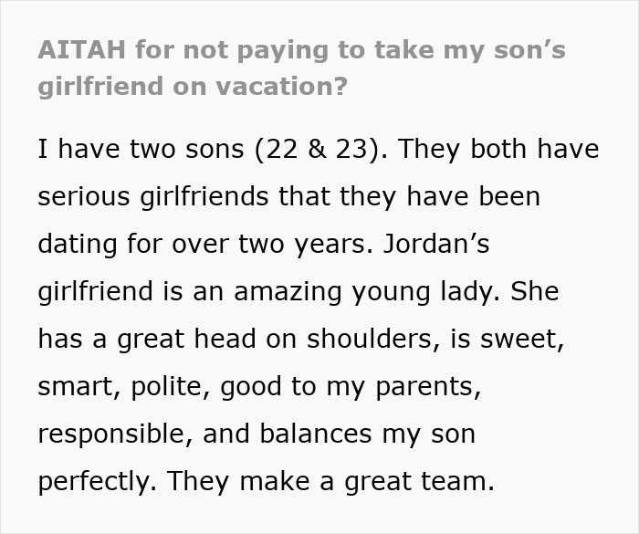Son Demands Parents Include His “Entitled” GF On Bahamas Trip, Gets Christmas Canceled Instead Son Demands Parents Include His “Entitled” GF On Bahamas Trip, Gets Christmas Canceled Instead