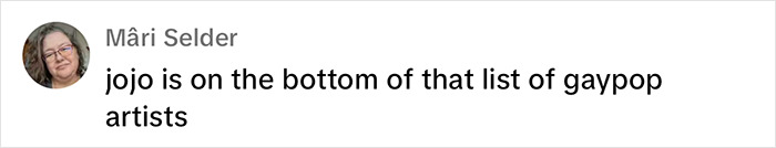 Comment criticizing JoJo Siwa's latest tattoo. Comment criticizing JoJo Siwa's latest tattoo.