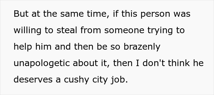 Text highlighting a roommate's lack of remorse after stealing items from a friend's apartment. Text highlighting a roommate's lack of remorse after stealing items from a friend's apartment.