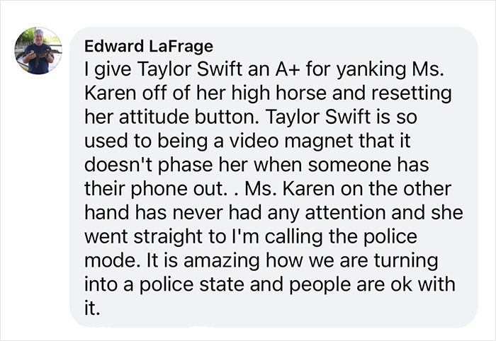 Text screenshot praising Taylor Swift for handling a situation assertively at a children’s hospital. Text screenshot praising Taylor Swift for handling a situation assertively at a children’s hospital.