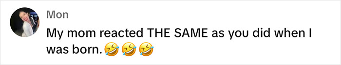 Text exchange with mom reacting humorously to baby's appearance, seeking DNA test verification. Text exchange with mom reacting humorously to baby's appearance, seeking DNA test verification.