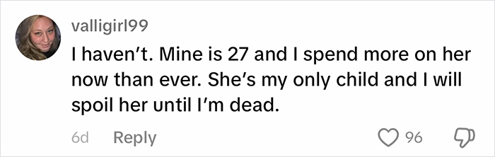 Parent comments on choosing not to buy each child a gift, highlighting personal financial choices. Parent comments on choosing not to buy each child a gift, highlighting personal financial choices.