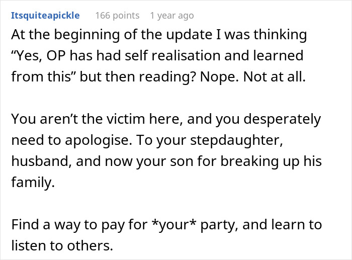 Comment on woman upset over stepdaughter running away from party. Comment on woman upset over stepdaughter running away from party.