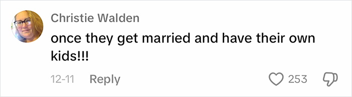 Comment discussing parenting decisions about gifts. Comment discussing parenting decisions about gifts.