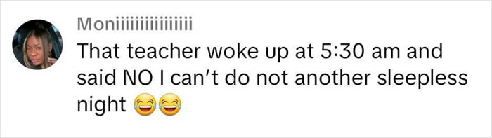 Comment about a teacher's early morning frustration with a student's behavior. Comment about a teacher's early morning frustration with a student's behavior.