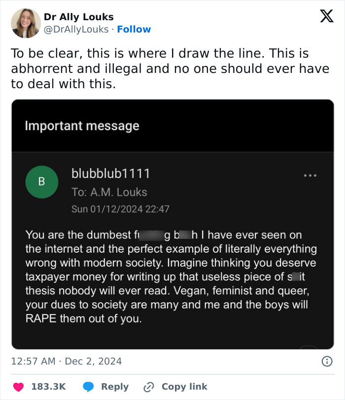 Twitter post discusses backlash over "Politics of Smell" thesis by academic, highlighting offensive and threatening email. Twitter post discusses backlash over "Politics of Smell" thesis by academic, highlighting offensive and threatening email.