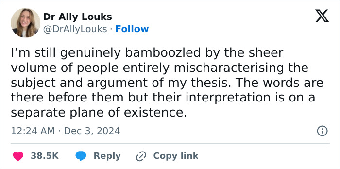 Dr. Ally Louks expressing confusion about reactions to a thesis on the politics of smell. Dr. Ally Louks expressing confusion about reactions to a thesis on the politics of smell.