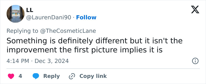 Tweet about Donatella Versace's new appearance at musical premiere. Tweet about Donatella Versace's new appearance at musical premiere.