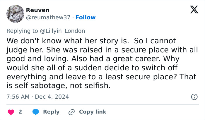 Tweet discussing Hannah Kobayashi, questioning motives, mentions security and self-sabotage in a missing person case. Tweet discussing Hannah Kobayashi, questioning motives, mentions security and self-sabotage in a missing person case.