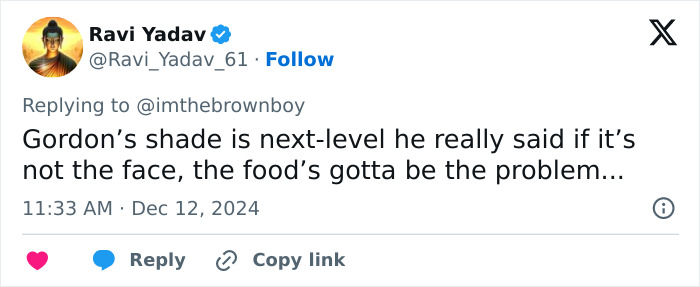 Tweet about Gordon Ramsay's comment on Selena Gomez, highlighting Ramsay's "shade" on her engagement news. Tweet about Gordon Ramsay's comment on Selena Gomez, highlighting Ramsay's "shade" on her engagement news.