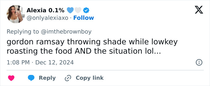 Tweet about Gordon Ramsay allegedly shading Selena Gomez, highlighting humor in cooking and situation. Tweet about Gordon Ramsay allegedly shading Selena Gomez, highlighting humor in cooking and situation.