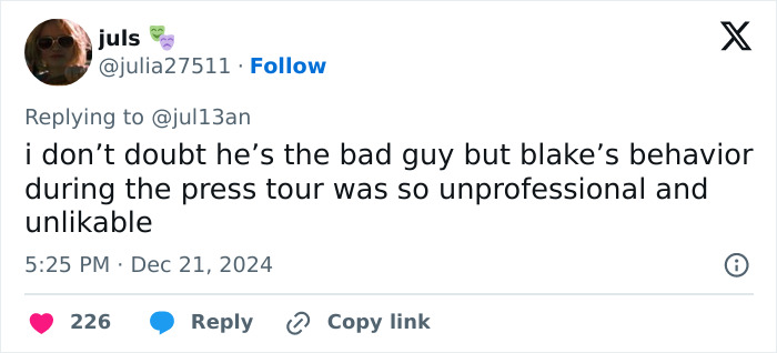 “Terribly Threatening”: Justin Baldoni’s Co-Star Supports Blake Lively After “Dark” Attack “Terribly Threatening”: Justin Baldoni’s Co-Star Supports Blake Lively After “Dark” Attack