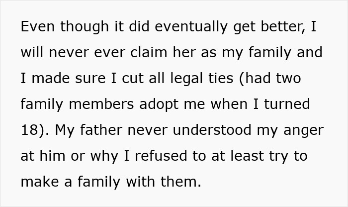 Text excerpt discussing family ties and a strained father-daughter relationship. Text excerpt discussing family ties and a strained father-daughter relationship.