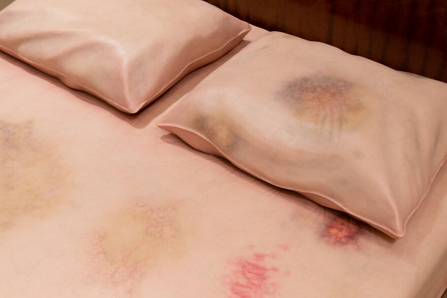 The Bed Is A Sculpture By Artist Maayan Sophia Weisstub, Aimed At Raising Awareness About Domestic Abuse The Bed Is A Sculpture By Artist Maayan Sophia Weisstub, Aimed At Raising Awareness About Domestic Abuse