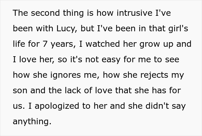 Text about a woman reflecting on her relationship with her stepdaughter, expressing love and feelings of being ignored. Text about a woman reflecting on her relationship with her stepdaughter, expressing love and feelings of being ignored.