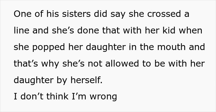 Text describing a woman not allowing her MIL to see the baby due to past incidents. Text describing a woman not allowing her MIL to see the baby due to past incidents.