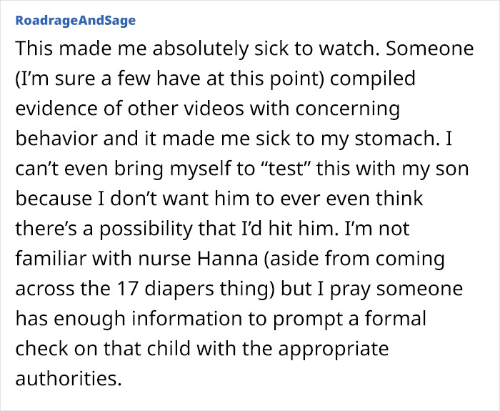 Text criticizing momfluencer over son's video causing concern. Text criticizing momfluencer over son's video causing concern.