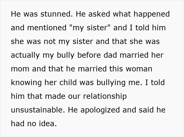 Text conversation revealing a father's reaction upon realizing his daughter's bullying, showcasing family conflict. Text conversation revealing a father's reaction upon realizing his daughter's bullying, showcasing family conflict.