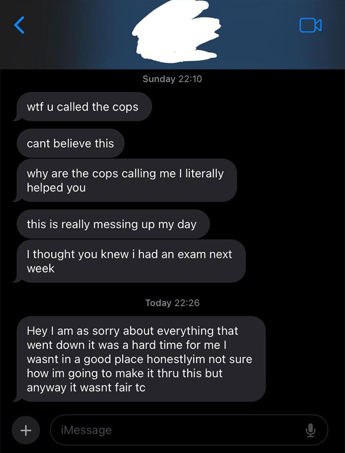 Text message exchange showing a friend's upset response after a roommate stole stuff from their apartment. Text message exchange showing a friend's upset response after a roommate stole stuff from their apartment.