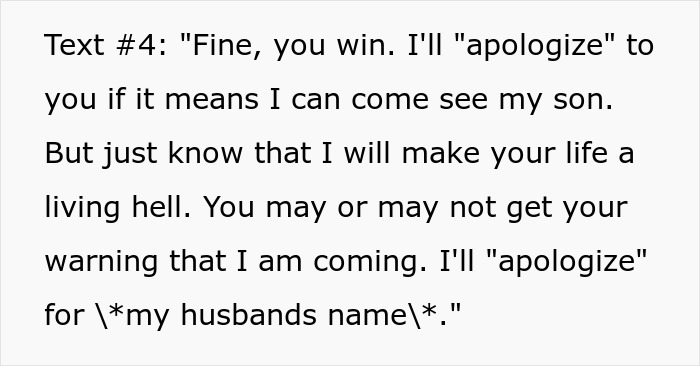 Text message expressing tension over unannounced visits by MIL, mentioning an apology and lack of prior warning. Text message expressing tension over unannounced visits by MIL, mentioning an apology and lack of prior warning.