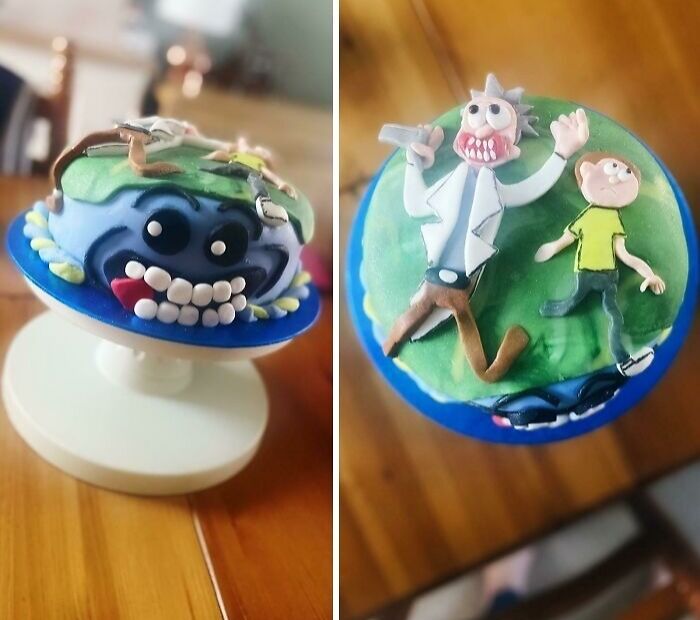 Creative cake featuring animated characters, perfect for amazing mothers-in-law celebrations.