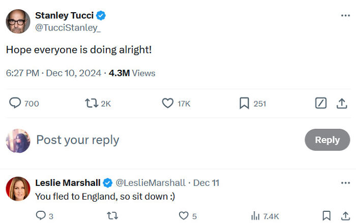 Stanley Tucci Fans Share Their Rage And Angst After He Tweets, “Hope Everyone Is Doing Alright!” Stanley Tucci Fans Share Their Rage And Angst After He Tweets, “Hope Everyone Is Doing Alright!”