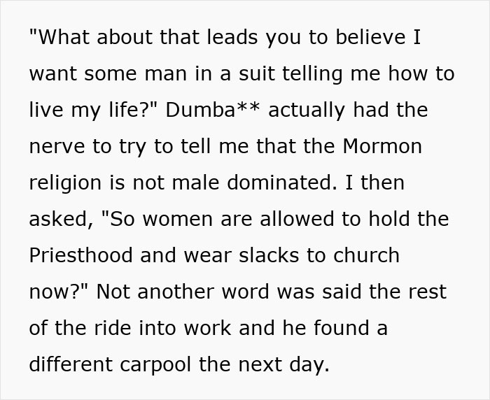 Mormons Won’t Leave This Woman Alone, So She Asks For Ways To Scare Them Off And People Deliver Mormons Won’t Leave This Woman Alone, So She Asks For Ways To Scare Them Off And People Deliver