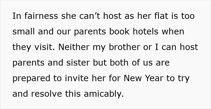 Text discussing challenges of hosting parents and siblings during Christmas holidays. Text discussing challenges of hosting parents and siblings during Christmas holidays.