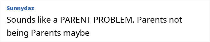 Comment discussing parenting issues, referencing parental responsibility. Comment discussing parenting issues, referencing parental responsibility.