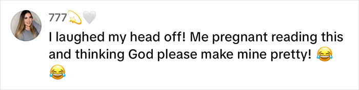 Comment about baby's appearance and humor in pregnancy. Comment about baby's appearance and humor in pregnancy.