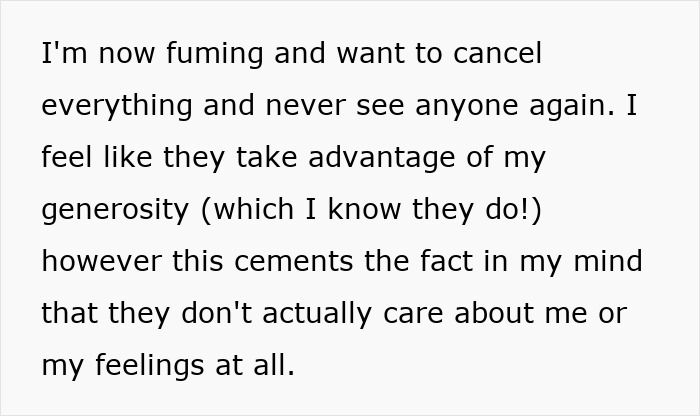 Text expressing frustration about feeling taken advantage of and wanting to cancel plans due to a lack of care. Text expressing frustration about feeling taken advantage of and wanting to cancel plans due to a lack of care.