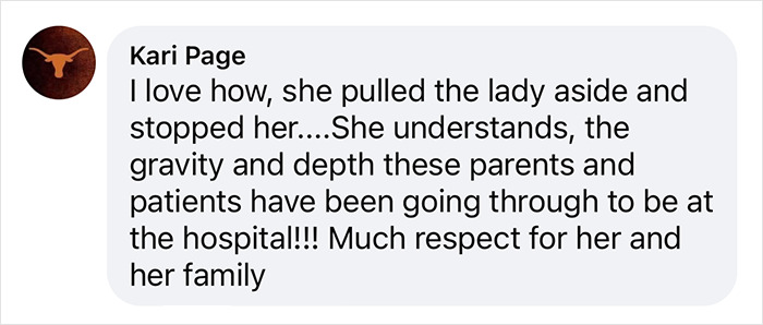 Comment praising Taylor Swift for being considerate at a children's hospital visit. Comment praising Taylor Swift for being considerate at a children's hospital visit.