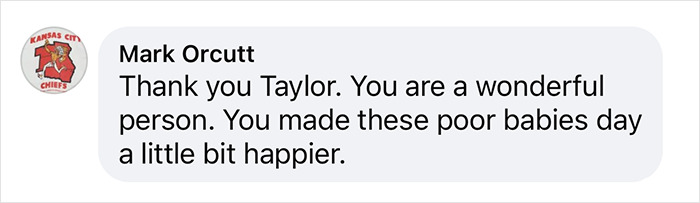 Text thanking Taylor Swift for brightening children's day at a hospital. Text thanking Taylor Swift for brightening children's day at a hospital.