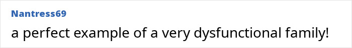 Comment calling a family "dysfunctional" related to parenting criticism. Comment calling a family "dysfunctional" related to parenting criticism.