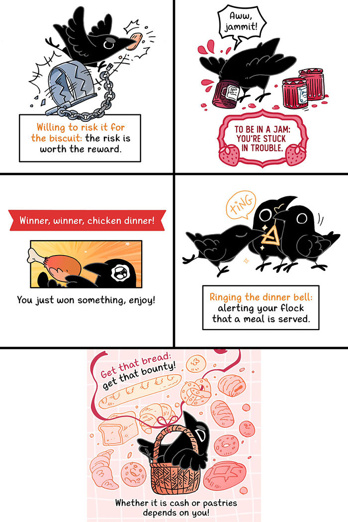 Cute and funny crow comic with fairytale themes about taking risks, winning, and getting rewards. Cute and funny crow comic with fairytale themes about taking risks, winning, and getting rewards.