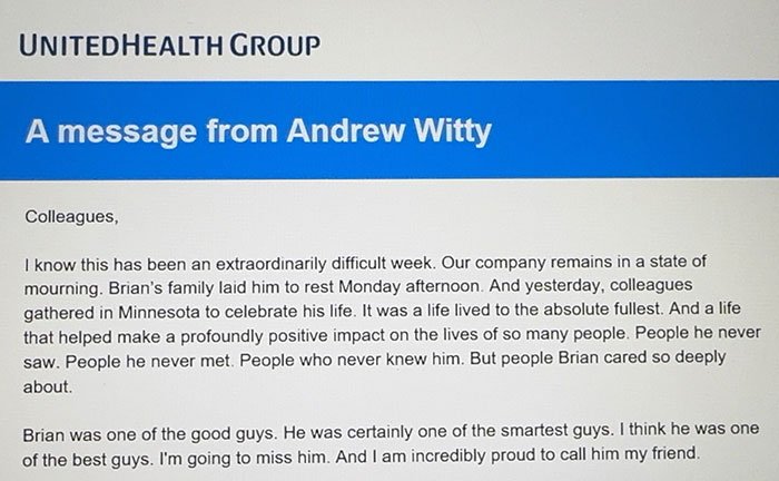 UnitedHealth’s Reputation Seems To Be Plummeting Further After CEO’s Letter To Staff Is Leaked UnitedHealth’s Reputation Seems To Be Plummeting Further After CEO’s Letter To Staff Is Leaked