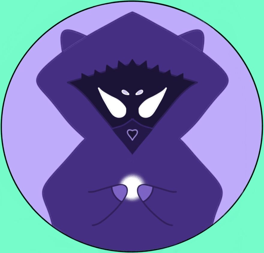 I Drew A Hedgehog Digitally In Green & Purple I Drew A Hedgehog Digitally In Green & Purple