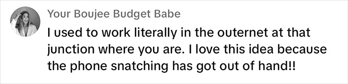 Comments on phone snatchers, praising a hack to prevent theft. Comments on phone snatchers, praising a hack to prevent theft.